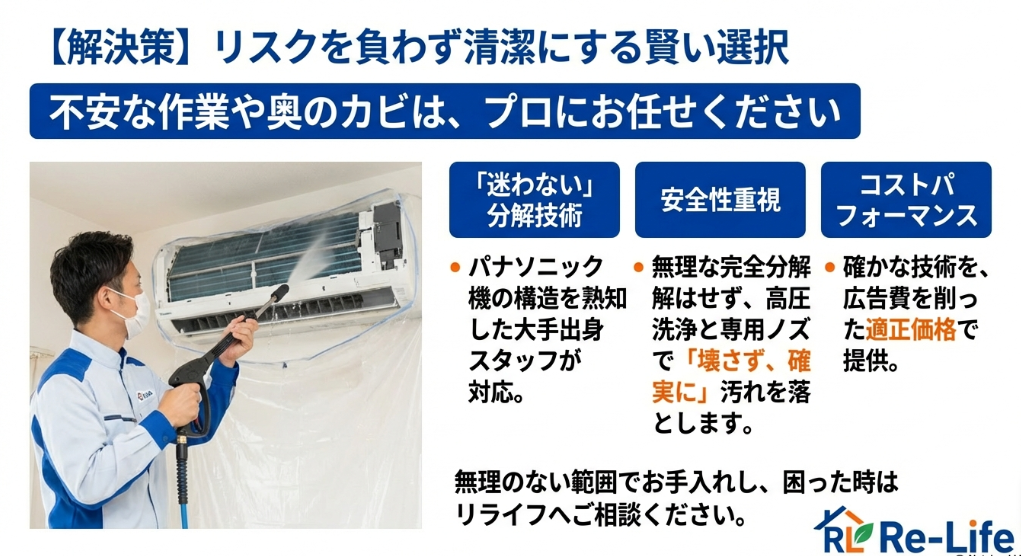 大手出身の技術と適正価格で提供するリライフのエアコンクリーニング・サービス内容