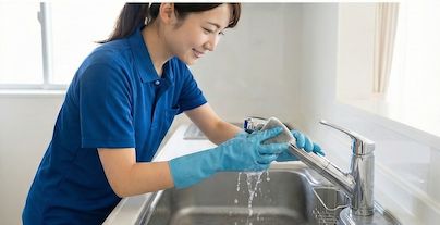 クリーニング作業中